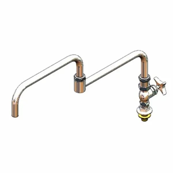 T&S B-0298 Single Hole Deck Mount Big-Flo Pot and Kettle Filler Faucet with 24" Double-Jointed Swing Nozzle