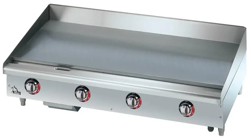 Star 548TGF Star-Max® Series Electric Countertop Griddle 48 Inch Wide Electrical Snap-Action Thermostat Control Rectangle Polished Steel 1 Inch Thick Plate Medium-Duty —... — main image