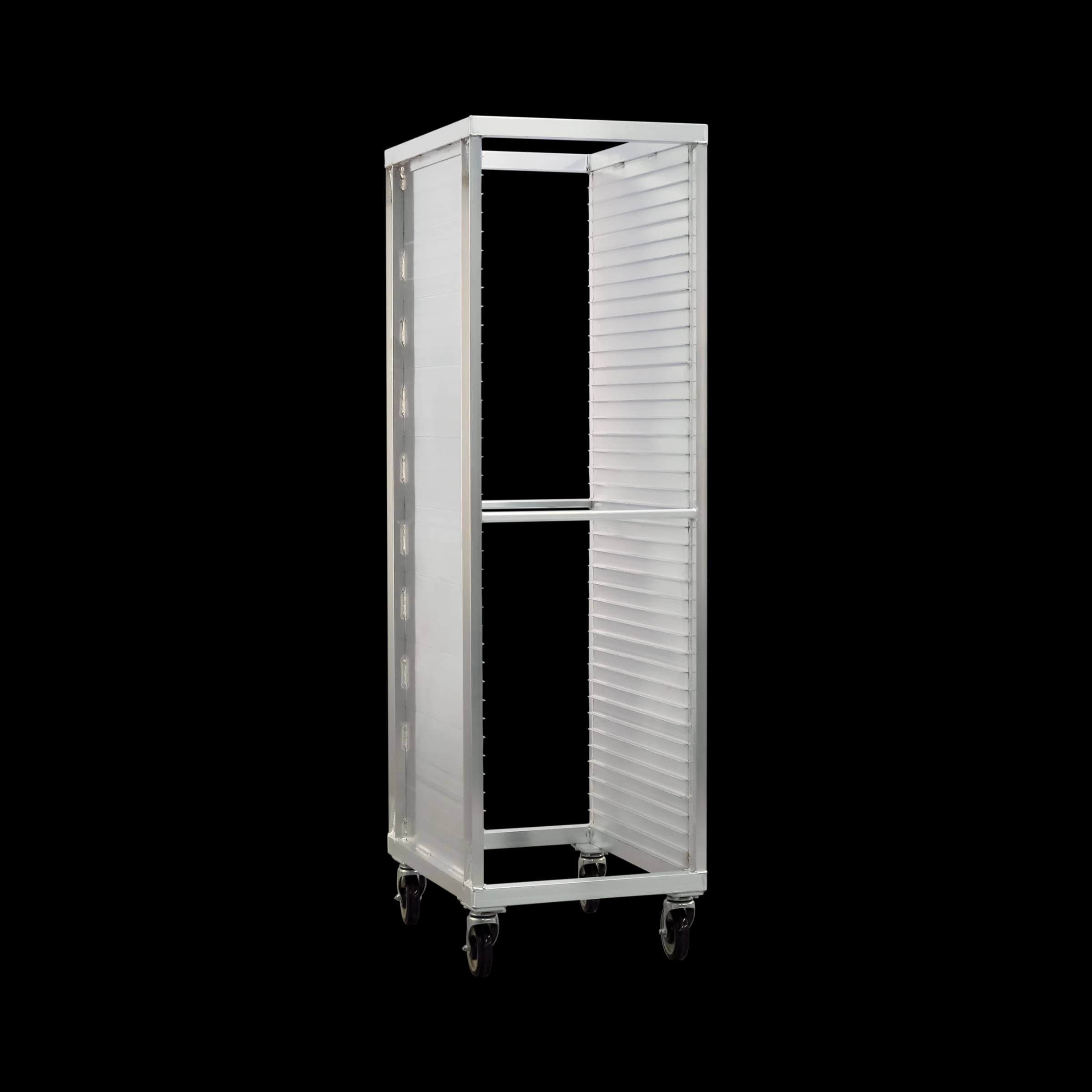 Carter-Hoffmann® O8639 Portable Aluminum Pan Rack Single Width Extruded Side Panel Style Side-Loaded 39 Pan Capacity — main image