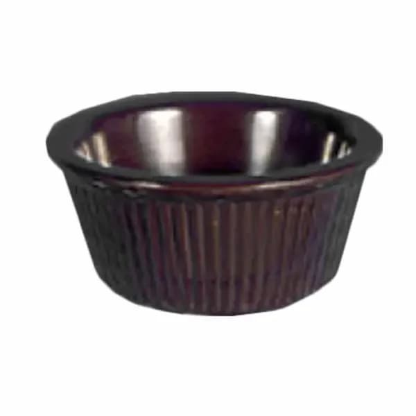 Thunder Group ML531C1 Chocolate 3 oz. Fluted Melamine Ramekin | Case of 12 — main image