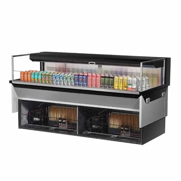 Turbo Air TOM-72L-UF-B-1SI-N Black Drop-In Open Display Case Merchandiser 71-7/8"W
