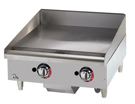 Star 624TF Star-Max® Series Gas Countertop Griddle 24 Inch Wide Thermostatic Control Rectangle Polished Steel 1 Inch Thick Plate Medium-Duty — Propane, 56600 BTU — main image