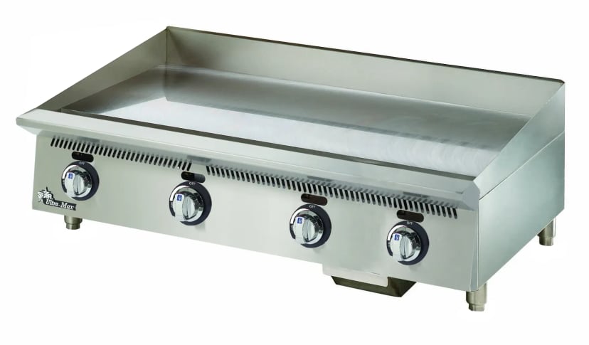 Star Heating Elements — Star 860MA Ultra-Max® Series Gas Countertop Griddle 60 Inch Wide Manual Control Rectangle Polished Steel 1 Inch Thick Plate Heavy-Duty — Propane, 150000 BTU