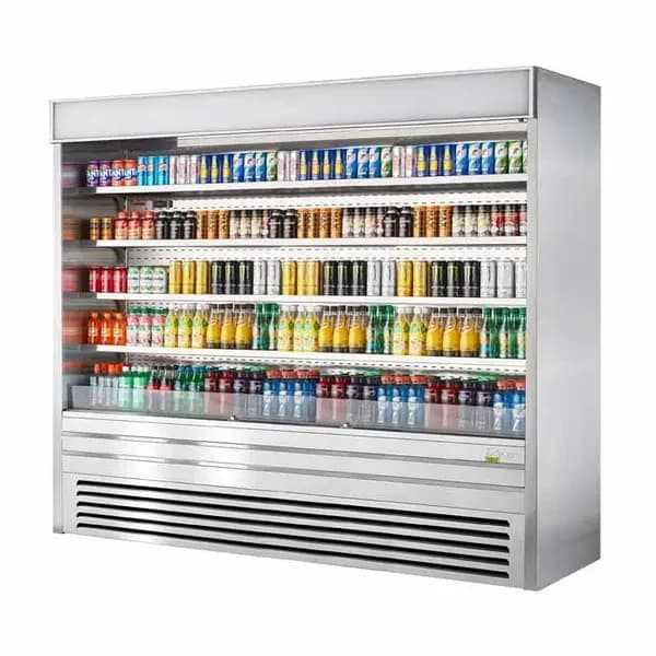 Turbo Air TOM-96ES-N Stainless Steel Vertical Air Curtain Open Display Merchandiser 92-7/8"W — main image