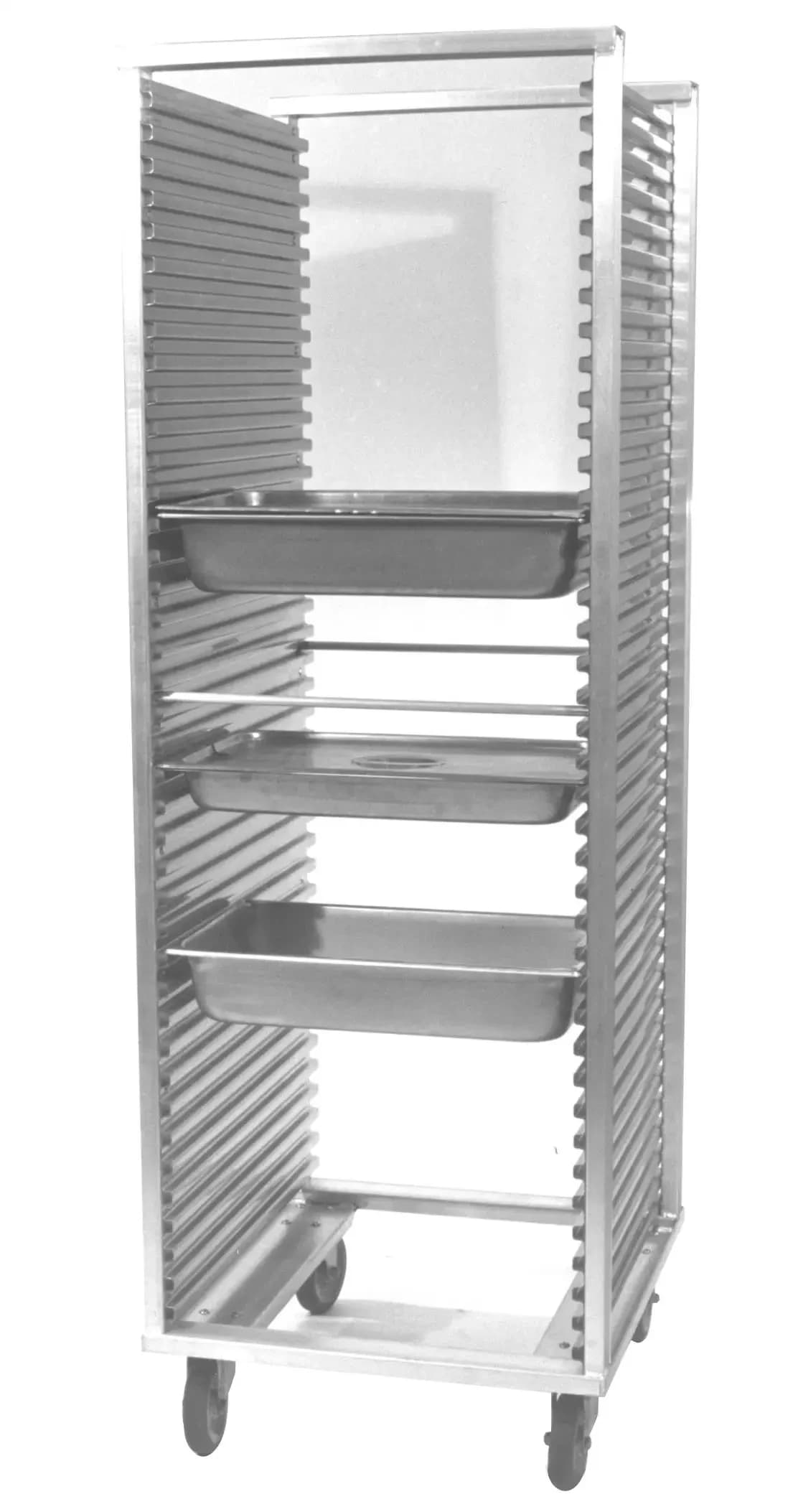 Carter-Hoffmann® O8639W Portable Aluminum Pan Rack Single Width Extruded Side Panel Style Side-Loaded 39 Pan Capacity — main image
