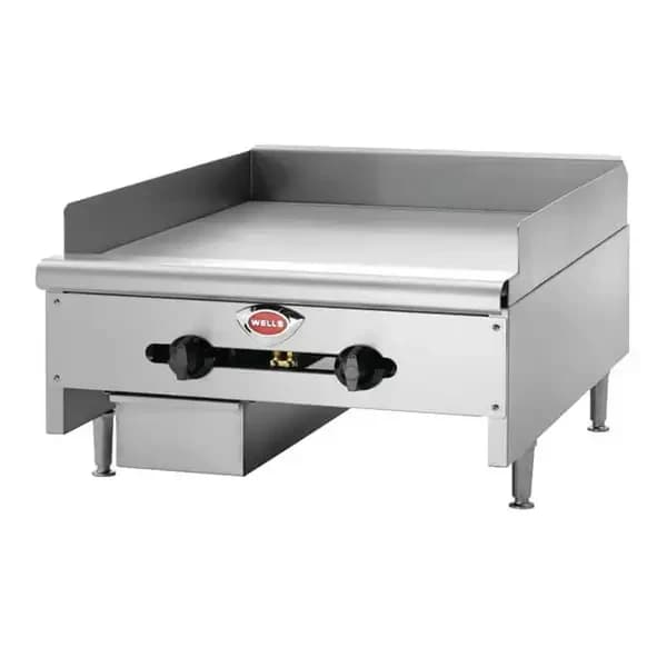 Wells HDG-2430G Heavy Duty 60,000 BTU Manual Control Gas Griddle 24"W — main image