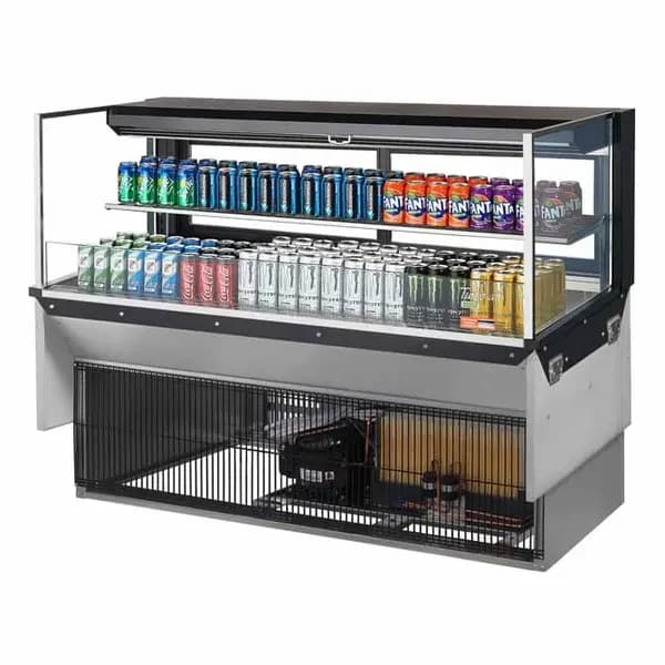 Turbo Air TOM-60L-UFD-B-2SI-N Black Drop-In Open Display Case Merchandiser 59-7/8"W — main image