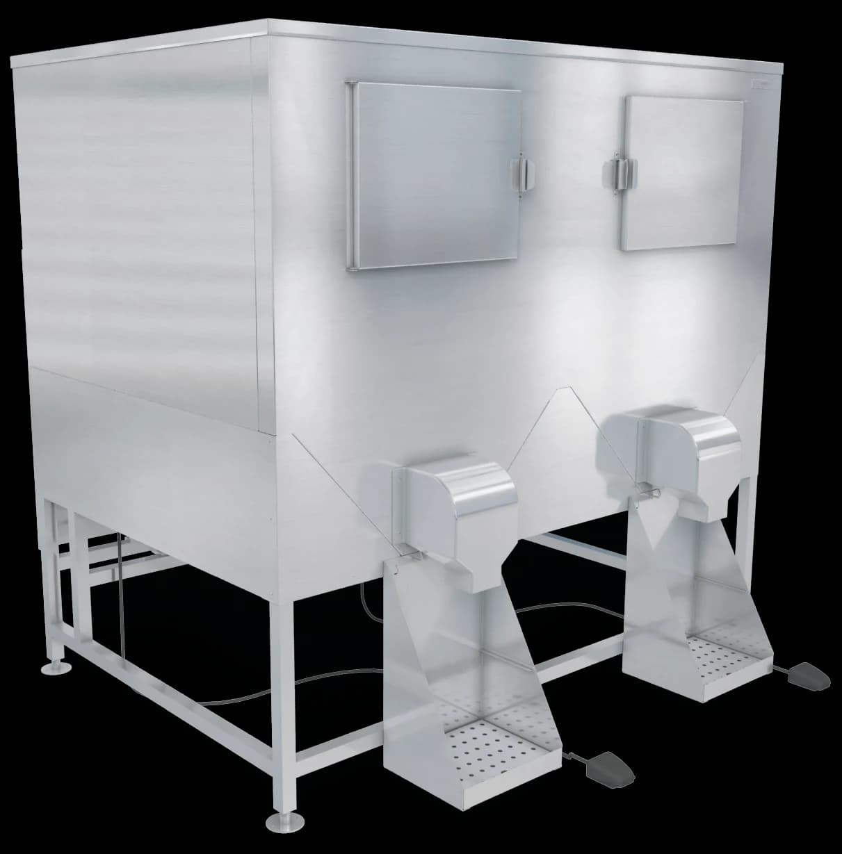 Kloppenberg DISP-2000-IBU Freestanding Ice Bagging/Dispensing Bin 2254 Pound Capacity Foot Pedal Actuation Cube Style Ice — 240V, 1PH — main image