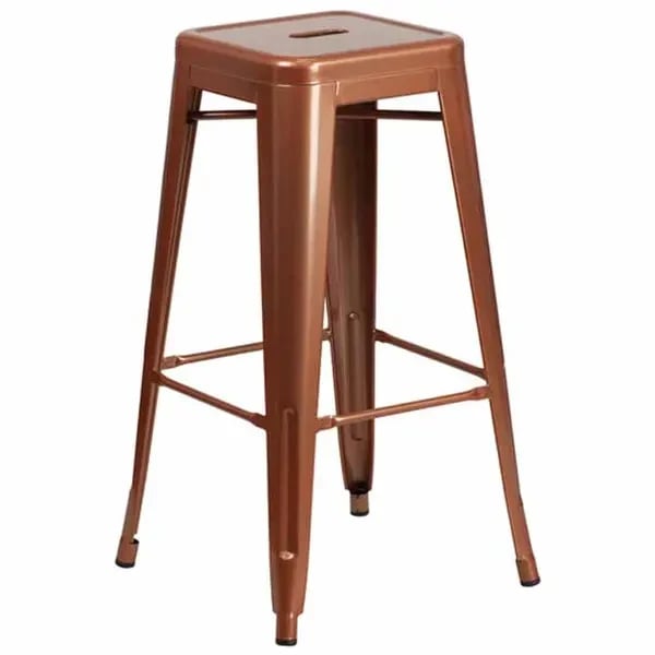 Flash Furniture ET-BT3503-30-POC-GG Copper Galvanized Steel Bar Stool
