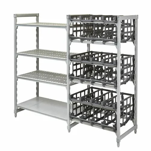 Cambro Camshelving CPA243672C96480 Premium Stationary Add-On Speckled Gray #10 Can Rack — main image