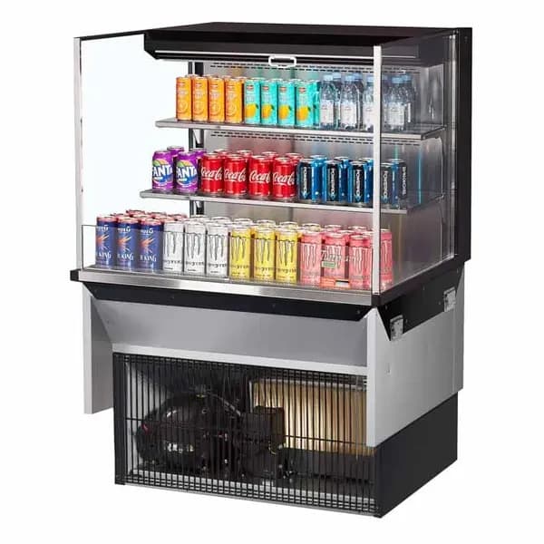 Turbo Air TOM-36L-UF-B-3SI-N Black Drop-In Open Display Case Merchandiser 35-7/8"W — main image