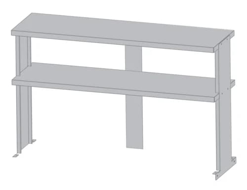 Turbo Air TSOS-4R-T Stainless Steel Double Tier Overshelf for Sandwich Prep Tables 48"W — main image
