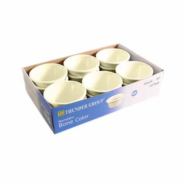 Thunder Group ML538B1R Bone 4 oz. Melamine Ramekin | Pack of 12 — main image