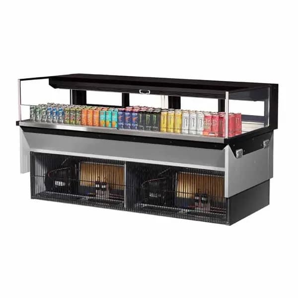 Turbo Air TOM-72L-UFD-B-1SI-N Black Drop-In Open Display Case Merchandiser 71-7/8"W — main image