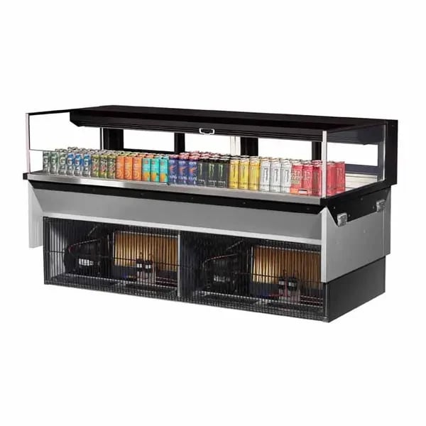 Turbo Air TOM-72L-UFD-B-1SI-N Black Drop-In Open Display Case Merchandiser 71-7/8"W