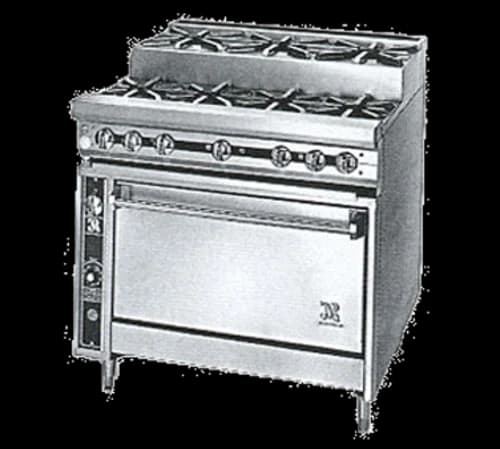 Jade Range JTRHE-4-3-36 Titan™ Heavy Duty Range, Gas, 36", (4) 30,000 Total BTUs Open Burners, (3) 30,000 Total BTUs Step-Up Burners, Standard Oven – Natural Gas, 185000 Total BTUs — main image
