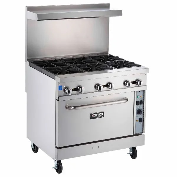 Patriot Platinum PT-RGR36C 6-Burner Natural Gas Range with Convection Oven 36"W — main image