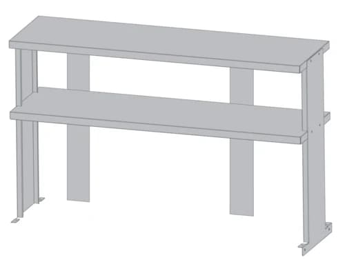 Turbo Air TSOS-6R-T Stainless Steel Double Tier Overshelf for Sandwich Prep Tables 72"W — main image