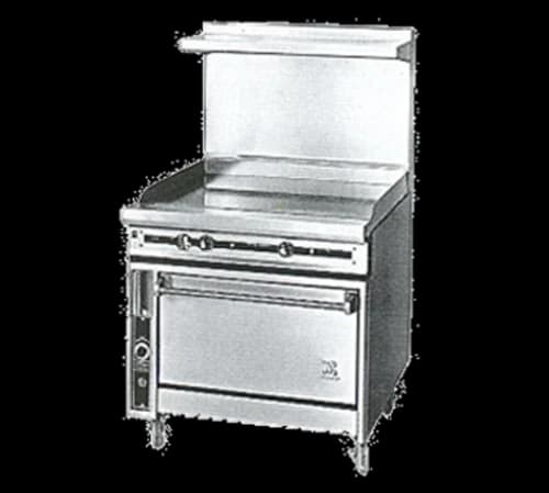 Jade Range JTRH-36GT-36 Titan™ Heavy Duty Range, Gas, 36", Griddle, 1" Thick Polished Steel Plate, Standard Oven – Natural Gas, 125000 Total BTUs — main image